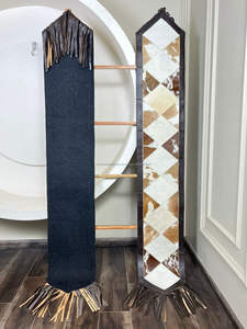 Nouveau Style décoratif en cuir de vachette véritable Patchwork chemin de Table avec bords frangés rustique Western ferme accessoires pour la maison - Product Image 6