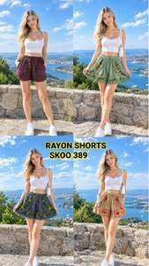 2026 <b>Women's</b> Bohemian Rayon Mid Waist Woven Lace Embroidered Floral Drawstring Loose Skorts <b>Shorts</b> Summer Bottoms - Product Image 4