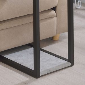 Tavolino da Caffè in Cemento e Nero per Snack e Bevande - Product Image 5