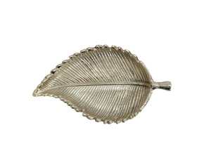 Leaf Shaped Aluminum Serving Tray Decorative Metal Storage Tray Modern Tabletop Platter Single-Tier for Living Room Home Bar - Product Image 1