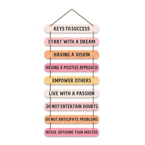 Citations sur les clés du succès, support mural en bois MDF, décoration de bureau motivante, accent décoratif - Product Image 1