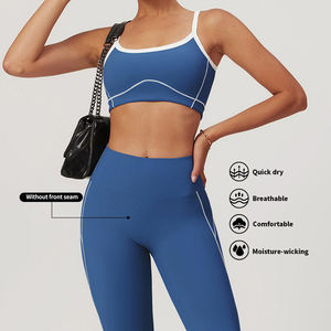 Women's 2 Piece Yoga Set High Waist <b>Flared</b> <b>Leggings</b> Solid Color Seamless Spaghetti Strap Crop Top All Day Support - Product Image 6