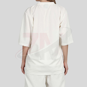 เสื้อยืดคอกลมสีขาว แขนสามส่วน ทรงหลวม ผ้าฝ้าย สีพื้น สวมใส่สบายทุกฤดู ผ้าถัก ระบายอากาศได้ดี - Product Image 3