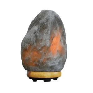 Lampe de sel de l'Himalaya grise personnalisée avec logo, en pierre naturelle, pour cadeaux d'entreprise et bien-être - Product Image 1