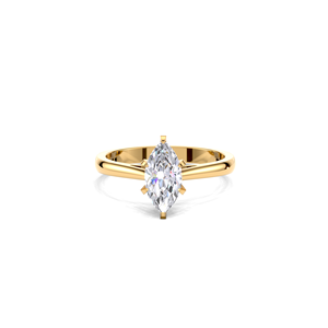 IGI Certified 1CT Marquise Cut Lab Grown Diamond Solitaire Engagement <b>Ring</b> in 9K Yellow / White & Rose Gold - Product Image 6