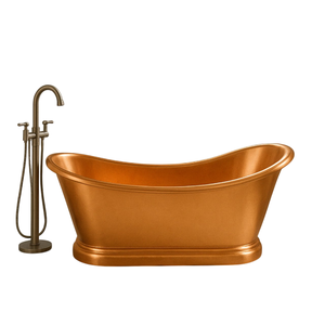 Bañera de Metal Ovalada de Lujo, Hecha a Mano, Diseño Clásico, Acabado en Cobre, Bañera de Diseño Europeo para el Hogar - Product Image 5