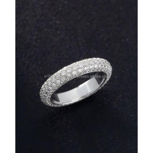 แหวนแต่งงาน/หมั้นเพชรทรงวินเทจ 14k ทองเหลือง งานแฮนด์เมด ฝังเพชรแบบ Pave ของ IGI Lab Grown สำหรับทั้งชายและหญิง แหวนคุณภาพสูงสำหรับวันครบรอบ - Product Image 4