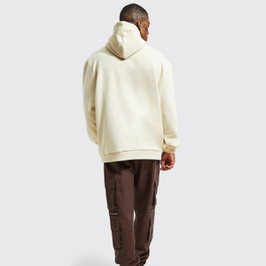 Sweat-shirt à capuche oversize brodé pour homme, imprimé sérigraphié, respirant, écologique, teinture unie, style streetwear, collection 2026 - Product Image 4