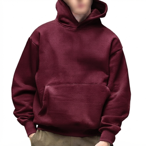 Vente en gros de sweats à capuche épais en coton 100% pour l'hiver, impression personnalisée du logo, design surdimensionné, épaules tombantes, sweat à capuche uni pour hommes - Product Image 2
