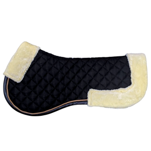 Tapis de selle demi-selle de dressage en mousse 18 mm matelassé fin, garni en coton, avec bordure en similicuir et doublure en maille respirante HMGLOBAL - Product Image 3