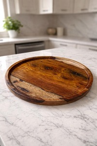 Platos de Madera Estilo Rústico, Vajilla Decorativa de Madera, Platos de Madera Tradicionales Hechos a Mano - Product Image 2