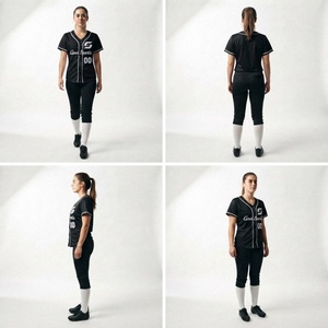 Maillot de baseball noir vierge grande taille à motif 3D imprimé par transfert thermique direct de haute qualité avec LOGO personnalisé pour l'été - Product Image 2