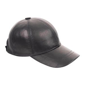 Professional Manufacturer Genuine Leather Unisex <b>Baseball</b> <b>Cap</b> 100% Pure Leather Solid Color Adjustable Back Strap Breathable Hat - Product Image 2