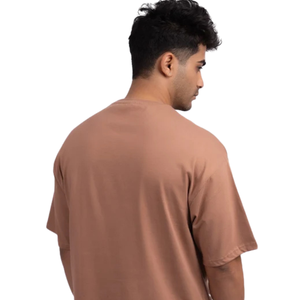 T-shirt Homme Oversize Col Rond Manches Courtes Épaules Tombantes Coupe Décontractée Minimaliste Décontracté Vente en Gros Personnalisé Vêtements de Mode Hauts - Product Image 4