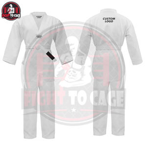Uniforme de Taekwondo de Tela Personalizada de Alta Calidad para Adultos y Niños, Color Blanco Completo, Ropa de Artes Marciales, Trajes de Taekwondo - Product Image 4