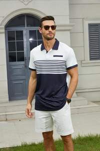 Camisetas Polo Casuales para Hombre, Manga Corta, Estilo Golf, Clásicas a Rayas, Corte Ajustado - Product Image 4