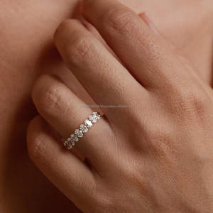 IGI/GIA Lab Grown Cut Diamond Vintage 14k jaune mariage/bague de fiançailles unisexe or blanc fin pour anniversaire fête-digne - Product Image 4