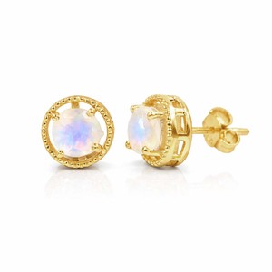 Ishime Jewels 925 Sterling Silver Tanzanite Cabochon Halo Stud <b>Earrings</b> Gold Rhodium Plated Minimalist Wedding Anniversary Party - Product Image 1