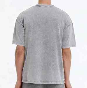 Camiseta Oversize Gris para Hombre con Estampado Gráfico Sonriente, Lavado Ácido, Transpirable, en Stock - Product Image 5