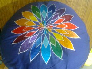 Coussin de méditation GULLSTAR YOGA INDUSTRY avec broderie du symbole Om, en toile de coton, pour la relaxation, usage adulte, respectueux de l'environnement - Product Image 4