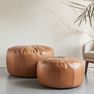 Pouf ottoman rond moderne en velours rouge et coton 2025 avec rangement intégré pour salon, petit tabouret d'appoint en corde pour la décoration intérieure - Product Image 2