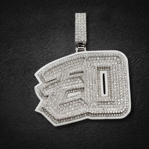 Colgante con letra de nombre de moissanita VVS totalmente cubierto de diamantes, pasa la prueba del probador de diamantes, personalizado de plata 925, estilo Hip Hop, para regalos de cumpleaños - Product Image 6