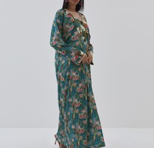 Caftán Abaya Turco Hecho a Mano, Largo hasta el Suelo, Manga Larga, Cuello en V, Poliéster, Corte Regular, Casual, para Fiesta de Noche, Estilo Flare, Superventas - Product Image 4