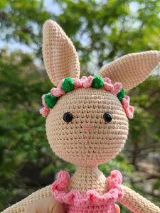 Muñeca de ganchillo ecológica y no tóxica, súper linda para niñas, juguete de conejo para niños, el más vendido en Vietnam. - Product Image 3