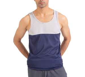Débardeurs Homme Respirants Personnalisables 2026 – Conception OEM – Col Rond Bicolore Sans Manches – Tenue de Sport Pakistan – Idéal Gym - Product Image 3