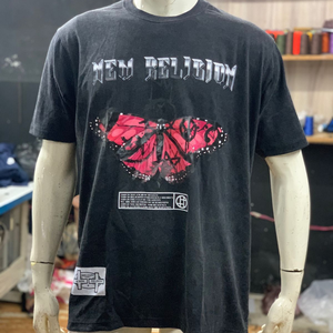 Camiseta de Alta Calidad con Estampado Serigrafiado y Lavado Ácido, Estilo Vintage, Informal, de Algodón, Holgada, para Moda Urbana - Product Image 6