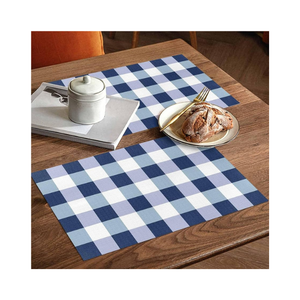 Embroidered Handcrafted 14 x 18 Inch Floral Printed Rectangle Placemat Linen Cotton Washable Classic Style <b>Table</b> Mat for Home - Product Image 4