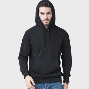 <b>Men's</b> 100% Cotton 320gsm <b>Fleece</b> Casual Fit <b>Black</b> Hoody Waterproof Anti-Shrink Knitted Hoodie with Latest Design Wholesale - Product Image 1