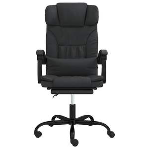 Silla de oficina reclinable de piel sintética negra - Product Image 3