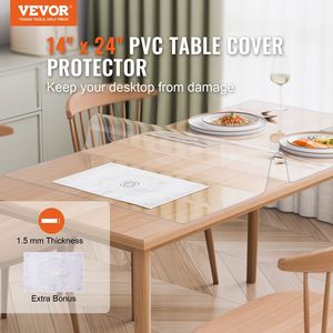 1.5 mm Thick Clear <b>Plastic</b> <b>Table</b> Cover 14 X 24 Inch Disposable Desk Mat Easy Cleaning Waterproof Rectangle PVC <b>Table</b> Protector - Product Image 2