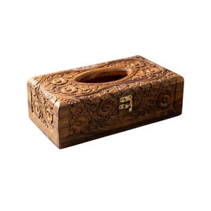 Boîte à mouchoirs en bois avec motif floral pour comptoir de salle de bain, décoration de table pour la maison et le bureau, boîtes à mouchoirs en promotion - Product Image 4