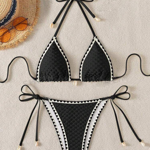 Women's Printed <b>Bikini</b> <b>Set</b> 2 Piece High Waisted Swimsuit 100 Polyester Stylish Beachwear Summer Vacation Swimwear - Product Image 3
