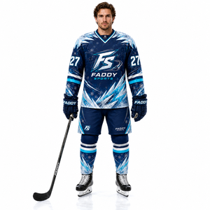 Conjunto de Uniforme de Hockey sobre Hielo Sublimado Personalizado, Kit Completo, Jersey Transpirable, Pantalones Cortos, Calcetines, Ropa de Entrenamiento, Logotipo Personalizado - Product Image 3