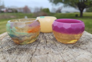 <b>Small</b> resin bowl for jewelry keys coins storage ideal for <b>dressing</b> <b>table</b> entryway and office Artistic Resin Bowl desk decoration - Product Image 2