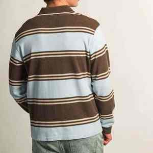 เสื้อรักบี้แขนยาวแบบคลาสสิคสไตล์วินเทจสำหรับผู้ชาย เสื้อรักบี้ลายทางหนาแบบสั่งทำพิเศษ - Product Image 6