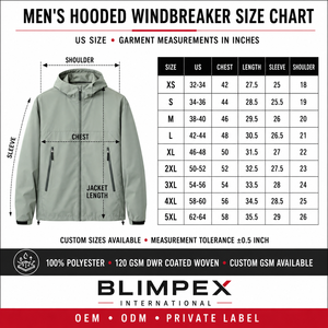 Chaqueta Cortavientos Ligera con Capucha para Hombre, Personalizada OEM, Resistente al Agua, para Deportes al Aire Libre, Directo de Fábrica, Blimpex INT - Product Image 6