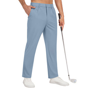 Pantalones de Golf Casuales para Hombre, de Color Liso, Transpirables, de Lona, Cintura Media, Corte Holgado, con Cordón Ajustable - Product Image 2