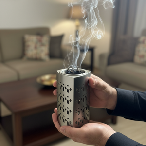 White Royals Contemporary Geometric <b>Bakhoor</b> Burner Collection Ramadan Decorative <b>Oud</b> Incense Holder Luxury Aroma Home Hotel - Product Image 2