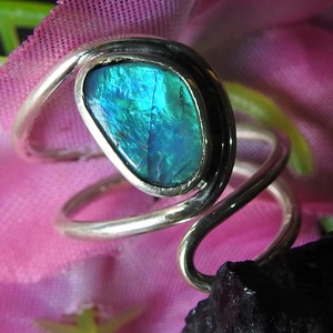 Australian <b>Opal</b> <b>Ring</b> Adjustable-925 Sterling Silver-October Birthstone-<b>Opal</b> Doublets-Handmade Jewelry-Gift For Her-MS - Product Image 1