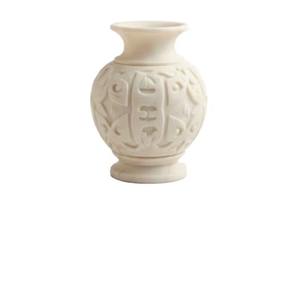 Vase d'art en marbre blanc fait main, best-seller, pour la décoration intérieure de luxe et les cadeaux personnalisés, disponible au meilleur prix - Product Image 4