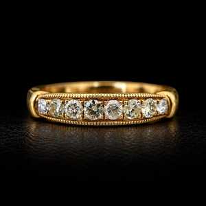 Bague d'éternité en or massif 9 carats plaqué or avec diamants, pierre ovale, pour mariage et fiançailles, tendance pour femme - Product Image 3