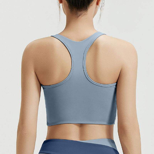 OEM Service Ladies Sports Bra Women's Simple Backless Crop Sports Bra with Front Logo for Yoga & Gym-High Support Active Wear - Product Image 4