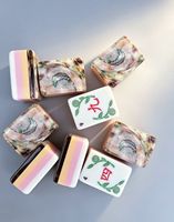 Ensemble de Mahjong en acrylique avec des motifs en forme de croissant de lune, 160 tuiles décoratives pour projets d'emballage personnalisés