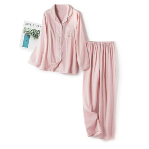 Winter Matching Luxury Cotton Pockets Long Sleeve Sleeping Lounge Wear Pjs Pijamas <b>Pyjamas</b> Pajamas Set <b>for</b> Couple Women Man - Product Image 2