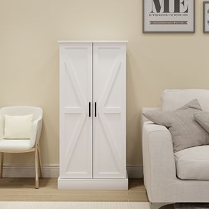 Mobile dispensa da cucina a LED da 50 pollici, credenza autoportante con 2 ante e 2 ripiani regolabili per l'organizzazione del soggiorno - Product Image 2