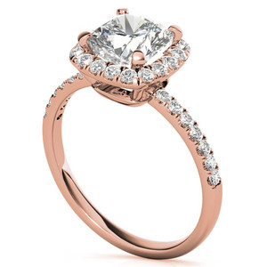 High Quality18k 14k 22k Gold With Natural Classic <b>Cushion</b> Halo Lab Grown Diamond Engagement <b>Ring</b> For Women And Girls Wear - Product Image 4